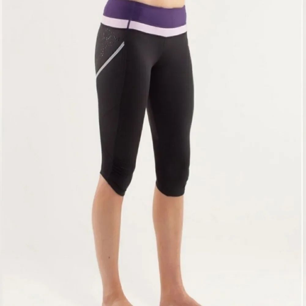 Lululemon Run A Marathon Crop Deep Coal/Concord Gr